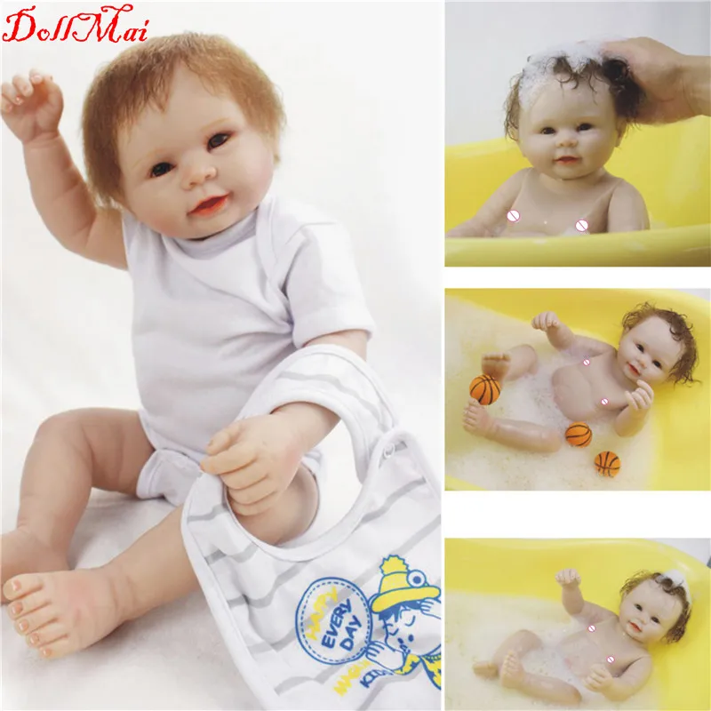 Кукла реборн силиконовая виниловая для детей полностью закрытая купания подарок