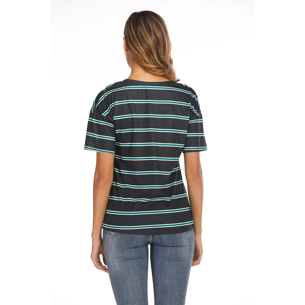 Женские топы для беременных полосатые с коротким рукавом кормящих матерей