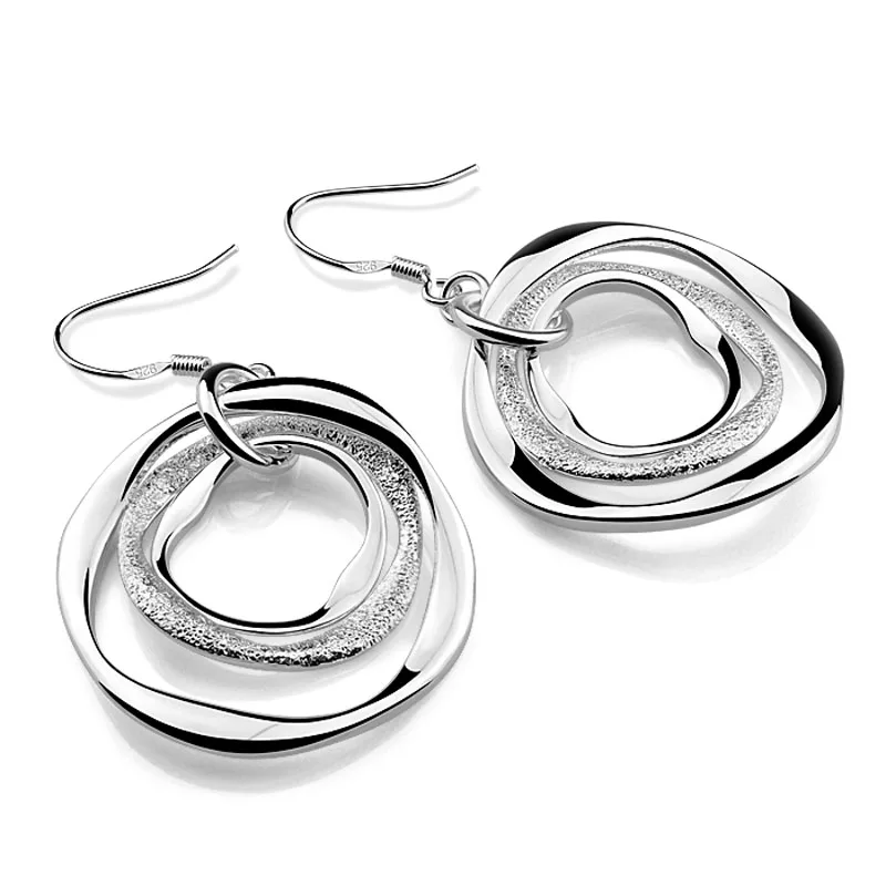 Модный костюм на Рождество Для женщин Большой двойной круговые серьги