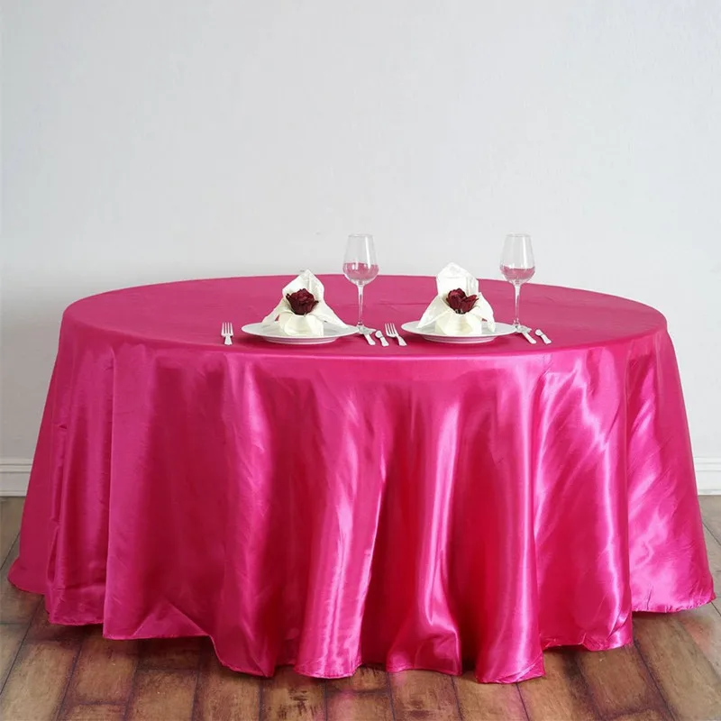 1PC Round Satin Table Cloth Banquet Cover Wedding Linen For Home Event Party Hotel Decoration | Дом и сад
