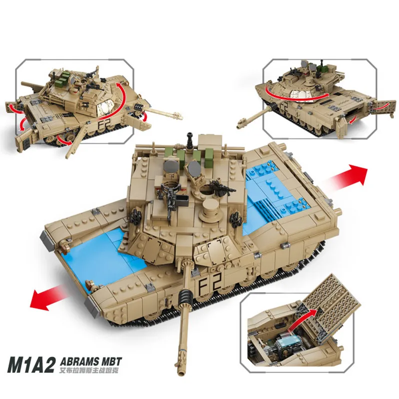 Kazi 1463 шт кирпичи военные M1A2 Танк Abrams основной боевой танк 2in1 Building Block комплекты деформируемого блоки модели Hummer игрушки