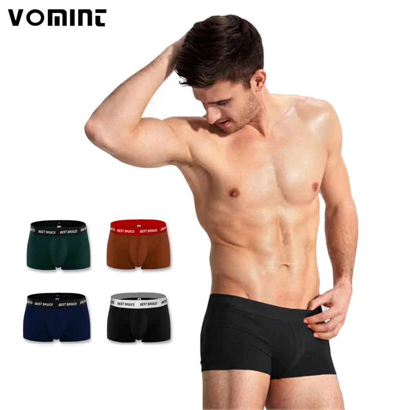 Мужские хлопковые трусы боксеры Vomint 2020 однотонные шорты из 100% хлопка размера