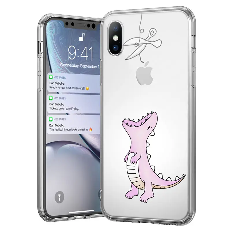 2639 Чехол Ottwn для iPhone X, чехол для iPhone 6, 6s, 7, 8 Plus, XR, XS Max, 5, 5S, SE, 11Pro, Max, забавное животное, динозавр, мягкий чехол для телефона, прозрачный чехол - Цвет: 2639