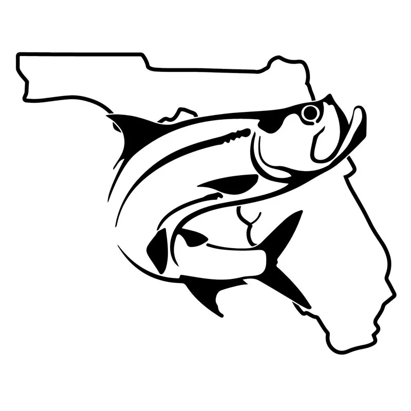 16*12 7 см Флорида Тарпон искусственная рыба наклейки украшение для тела