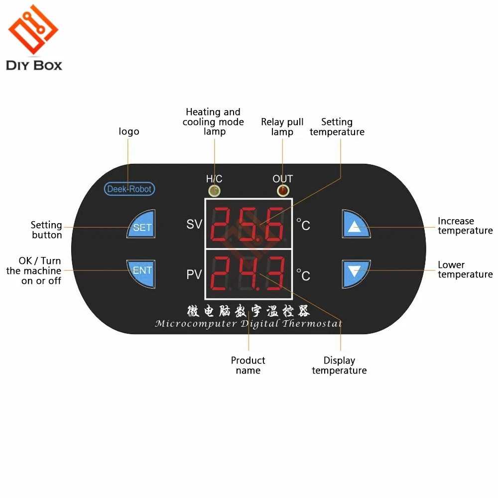 W1308 цифровой термостат Температура Сенсор Управление; 12V 10A NTC10K красный двойной Дисплей Регулируемая-50~ 120 по Цельсию Сенсор Управление