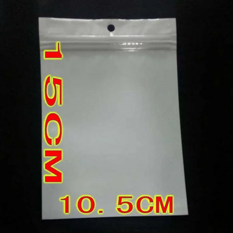 Бесплатная доставка 10 5 см * 15 белые/прозрачные пластиковые упаковочные пакеты на