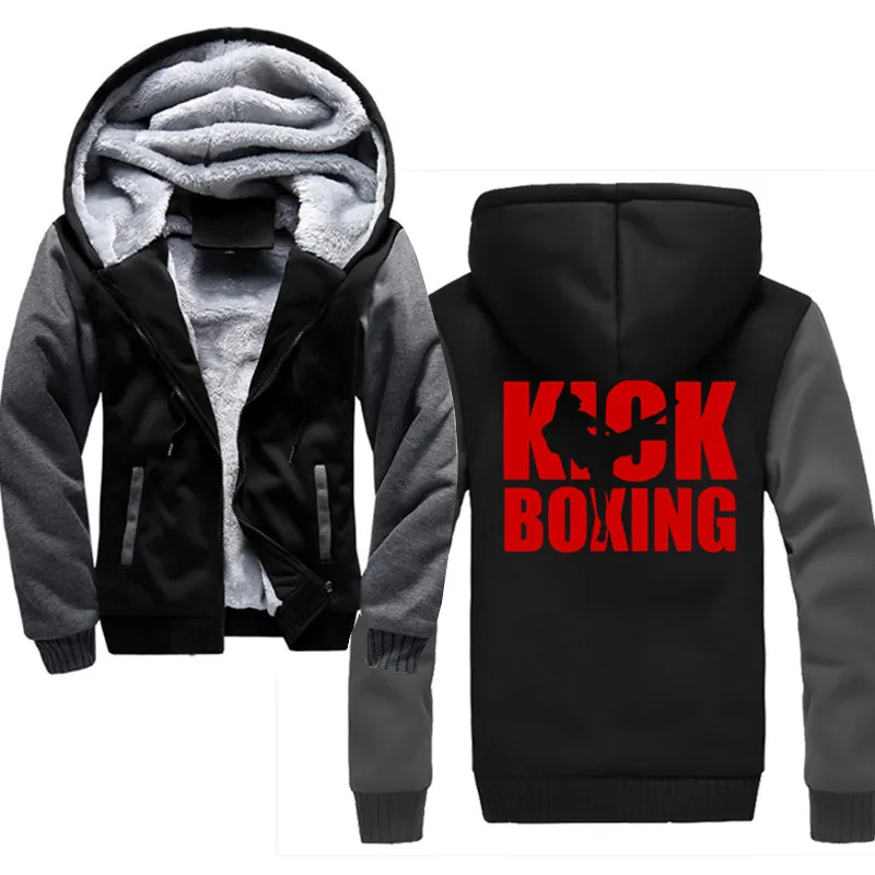 Новые мужские толстовки для бокса с капюшоном повседневные зимние утолщенные