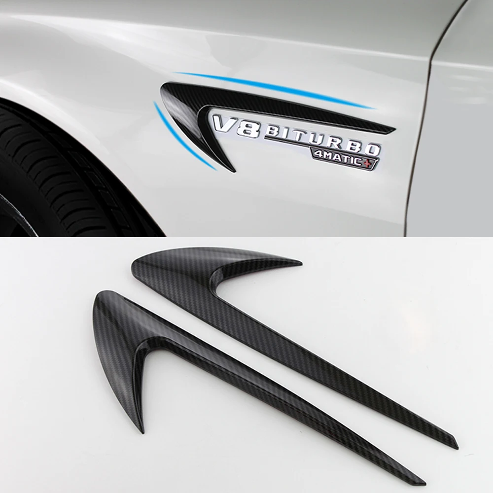 2 шт. углеродного волокна стикер Fender Для Автомобиля AMG Mercedes Benz W212 W202 W176 W211 C63 CLA CLS