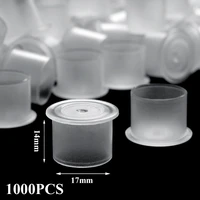 1000pcs 17mm clear large tattoo ink cup caps for needle tip grip power supply with bottom tattoo accessories free shipping