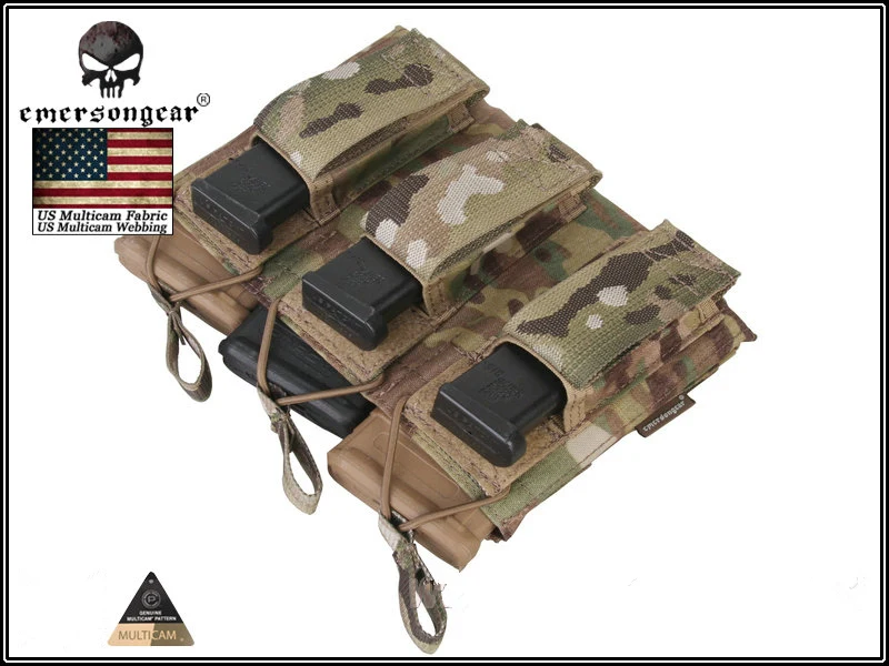 Emersongear Magazine Mag Pouch 5,56 Пистолет тройной Открытый верх армейских подсумок Emerson военная игра Мультикам AOR Черный Хаки