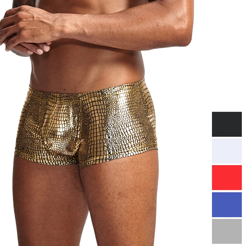 Боксеры мужские из змеиной кожи пикантное нижнее белье брендовые боксеры с