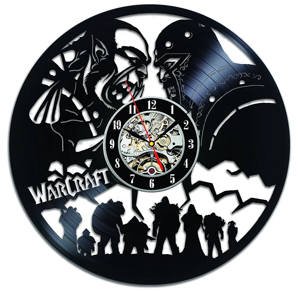 World of Warcraft настенные часы с виниловой пластинкой-украсьте свой дом современным игровым искусством-подарок для подростков, друзей, девочек и мальчиков-W