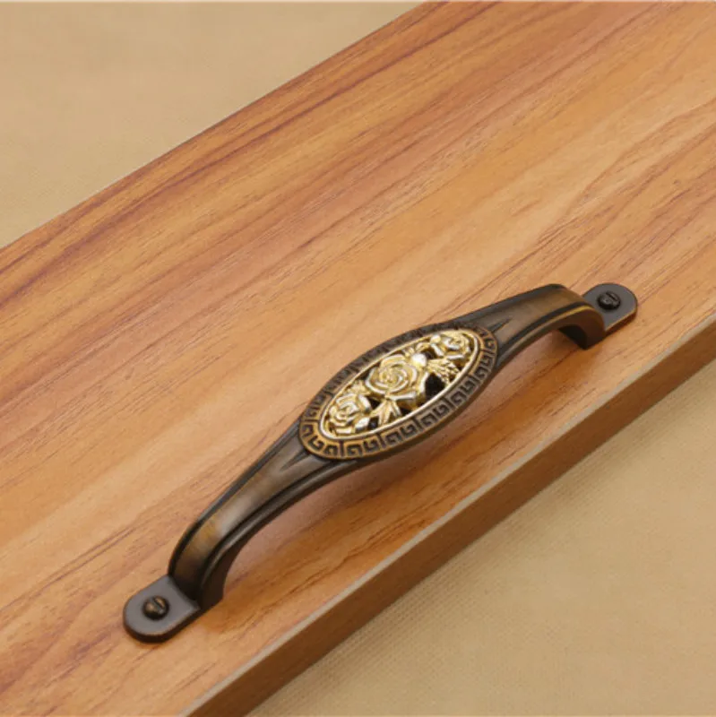 JD антикварные медные ручки розовый кофе старинный ящик для шкафа мебельная