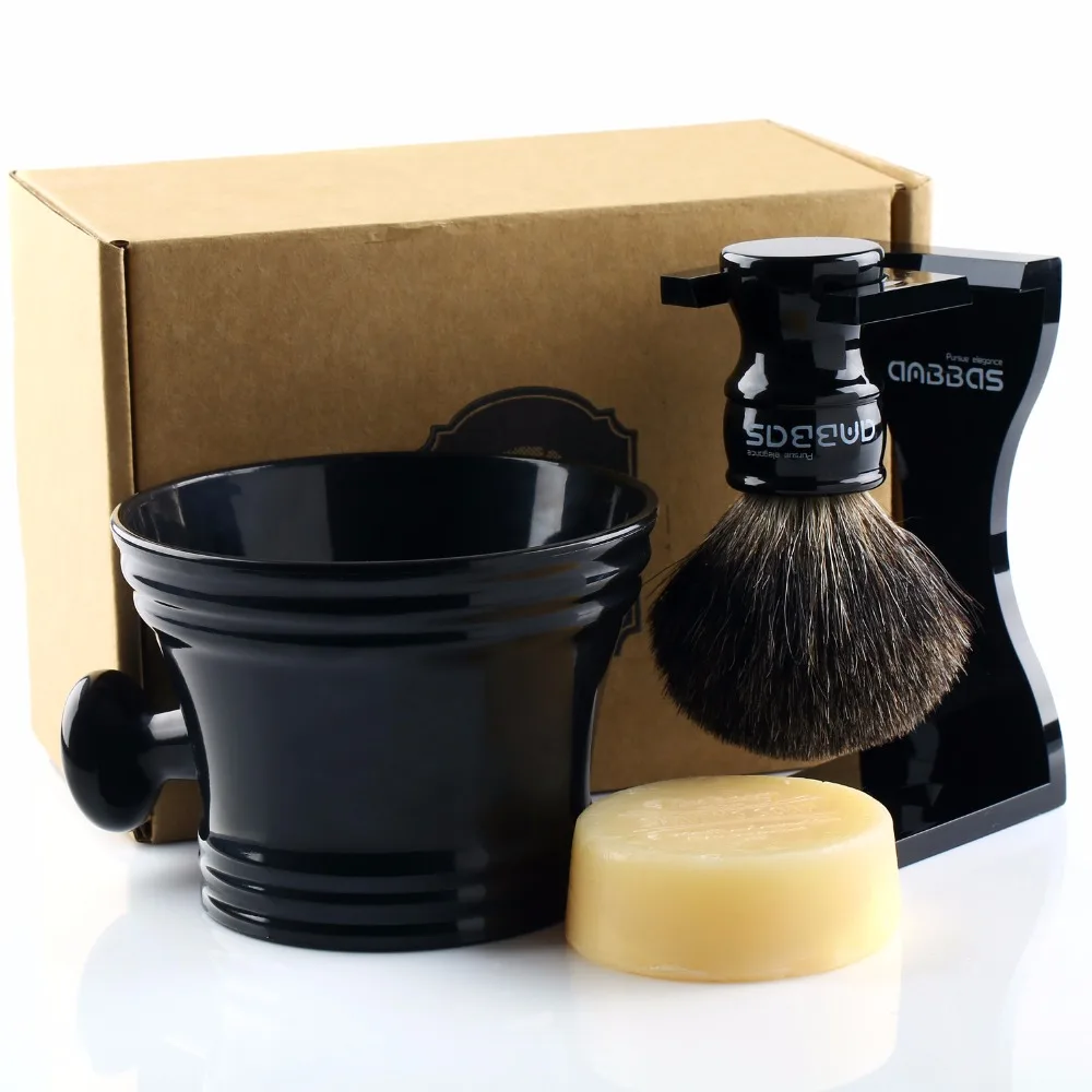 Anbbas кисть для бритья Черный барсук волосы акриловая подставка чашка и мыло|shaving