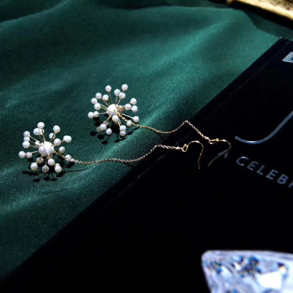 Женские Висячие сережки ручной работы ANI 14K длинные висячие из натурального