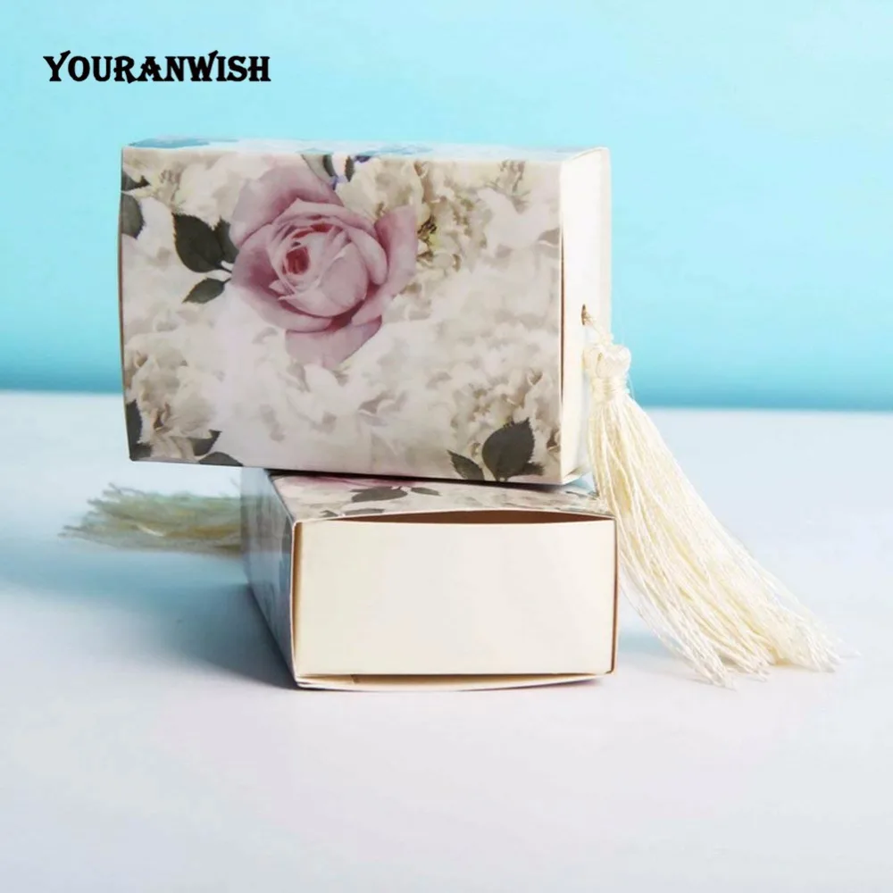 Ящики для конфет youpanwish 50 шт./лот вечерние коробки с кисточками|Подарочные сумки и