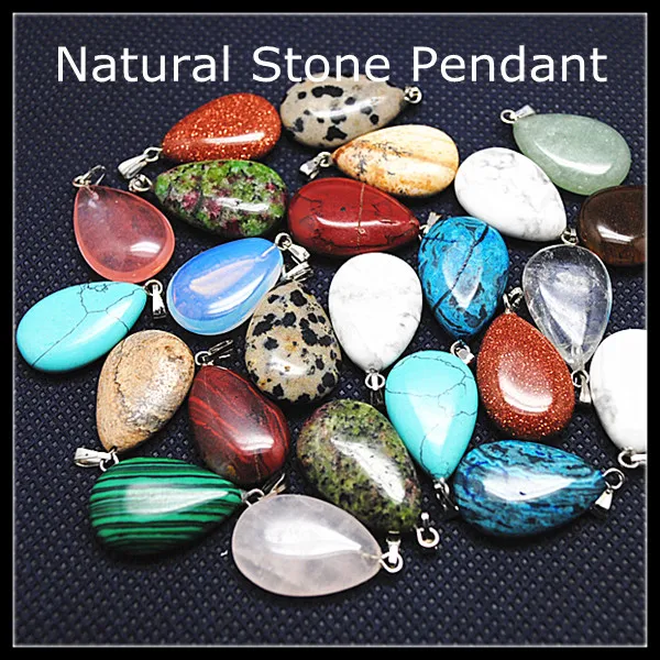 

5 шт. Подвеска из натурального камня синий кварц howlite опал jasperr jadee кристалл Размер 15x24 мм Подвески ювелирные изделия подвеска в виде капли вод...