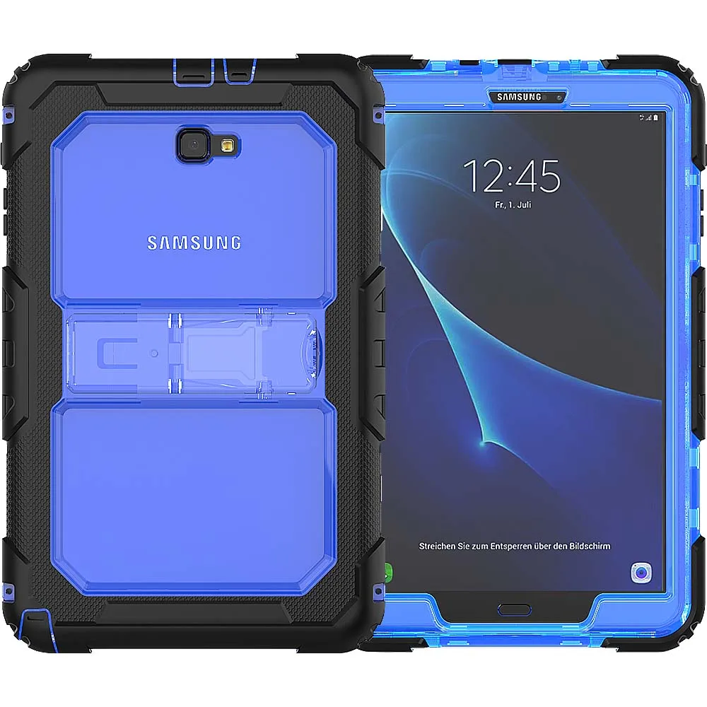Dark Blue Чехол для samsung Galaxy Tab A A6 10,1 T580 T585 SM-T585 T580N сверхпрочный ударопрочный детский чехол-подставка с плечевым ремнем - Цвет: Dark Blue