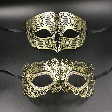 

Металлические венецианские маски для пары