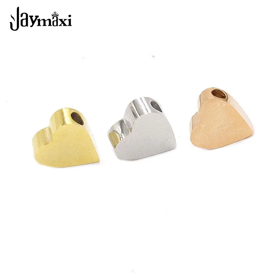 

Jaymaxi Stainless Steel Heart Charm Mirror Polishing 3*8mm Love Small Hole Beads DIY Jewelry Beads 1.8mm Hole