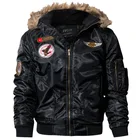 Мужская куртка-бомбер 2018, зимние парки, мотоциклетная куртка, военная куртка-пилот, верхняя одежда с капюшоном и воротником из искусственного меха, casaco masculino