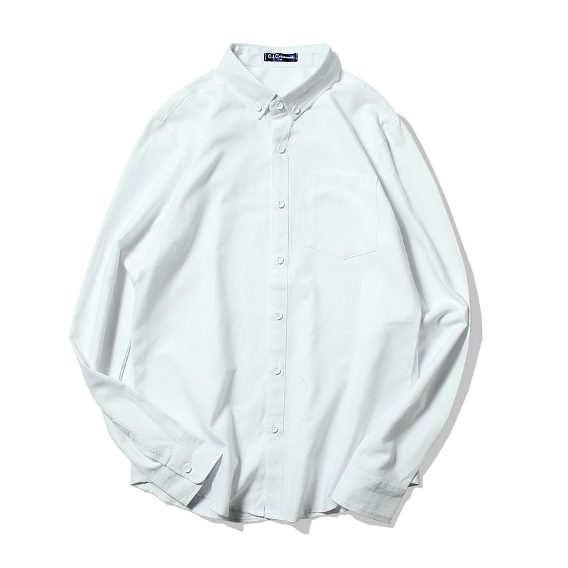 Повседневные рубашки для мужчин модные отдыха в литературном стиле однотонные