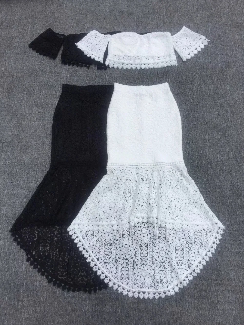 Женский облегающий комплект из 2 предметов белый черный бандажный