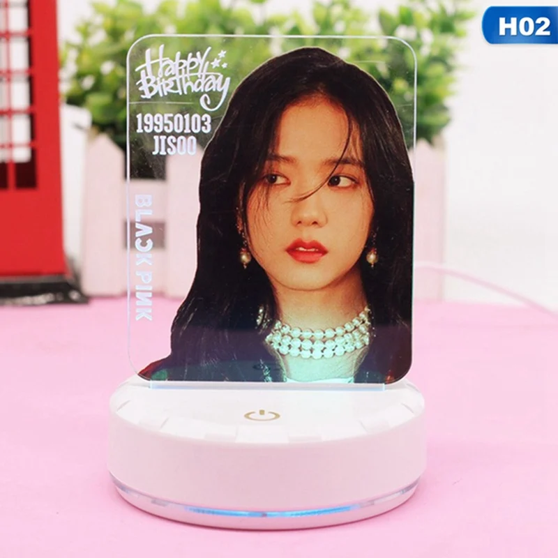 H02 1 комплект BTS членов Красочный светодиодный ночной Светильник убить любовь настольные лампы вентиляторы Поддержка подарки набор канцелярских принадлежностей - Цвет: H02