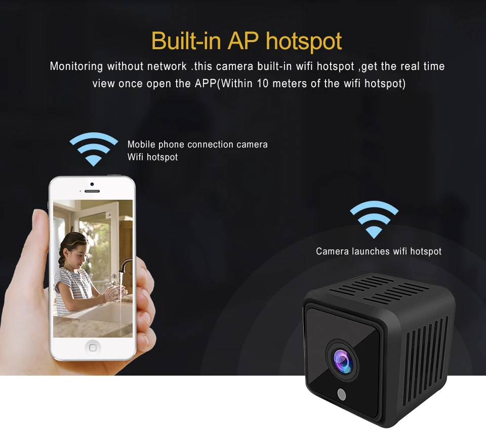 Мини Ip Камера Wi-Fi Беспроводной Камера домашние Беспроводной безопасности Камера сети наблюдения с Miscrosd карты Wi-Fi камера см. d3