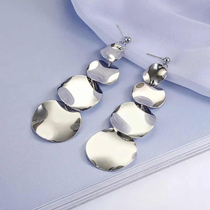 Модный Docona Панк Золотой Серебряный цветной круг кулон для женщин Металлические