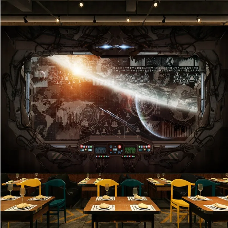 Настенные 3D обои на заказ стерео для ресторана игровая комната космос кабина
