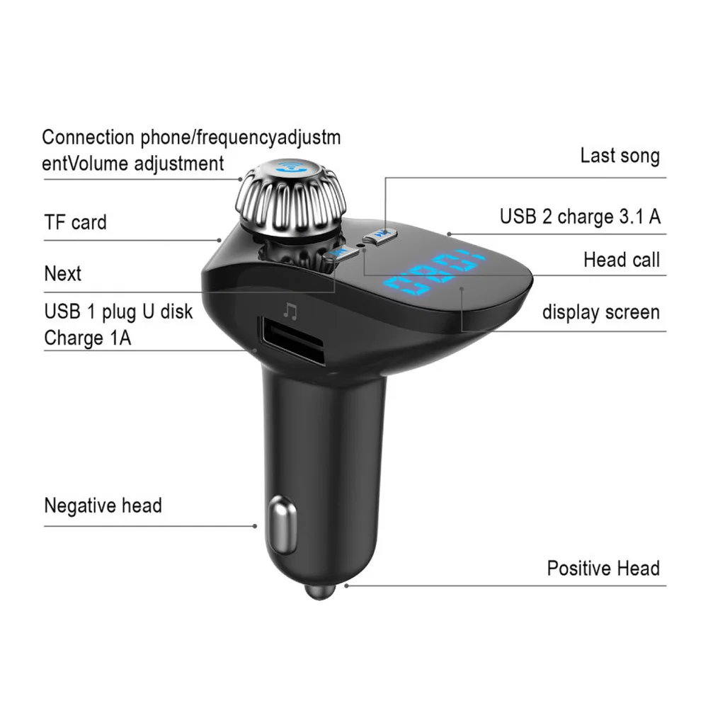 AOSHIKE FM передатчик система MP3 плеер Bluetooth автомобильный Handsfree автомобильное
