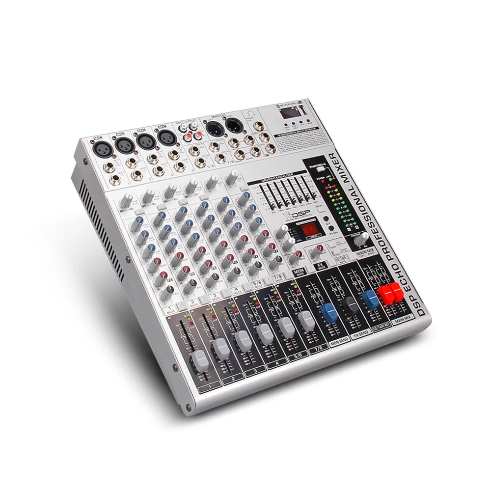 G-MARK GMX800 Профессиональное аудио Смеситель консоли музыка dj Studio 8 каналов 4 моно 2 стерео 7 бренда эквалайзер 16 эффект USB play
