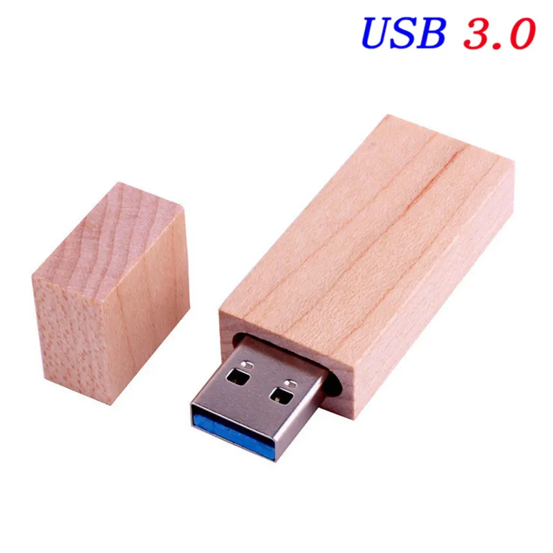 JASTER Высокоскоростной USB 3,0(более 10 шт бесплатный логотип) Деревянный usb+ Подарочная коробка usb флеш-накопитель Флешка 8 ГБ 16 ГБ 32 ГБ 64 ГБ 128 ГБ U диск - Цвет: Maple usb 3.0