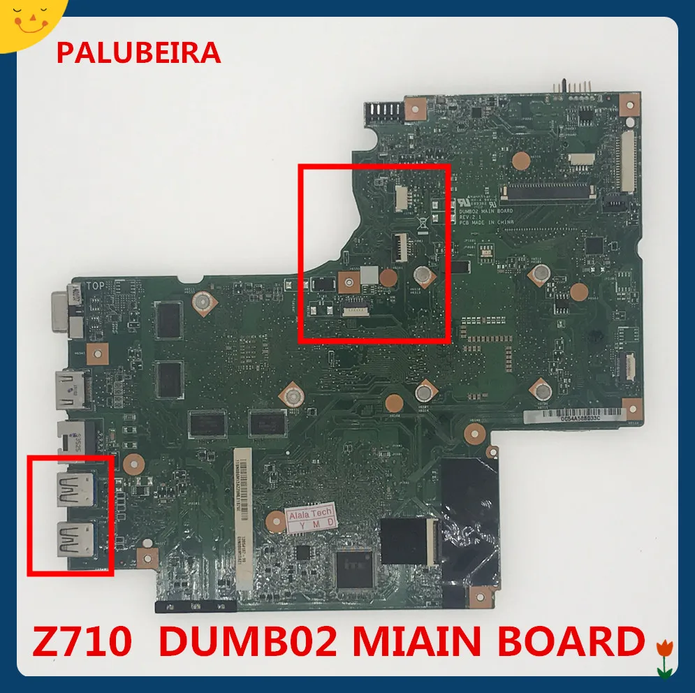 Основная плата PALUBEIRA DUMB02 для Lenovo Z710 (без порта для жесткого диска и с 8 видеочипами). Материнская плата DUMBO2 для ноутбука работает исправно.
