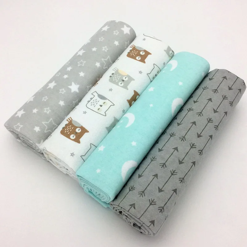 

4Pcs/Lot Muslin 100% Cotton Flannel Baby Swaddles Soft Newborns Blankets Baby Blankets Newborn Muslin Diapers Baby Swaddle Wrap