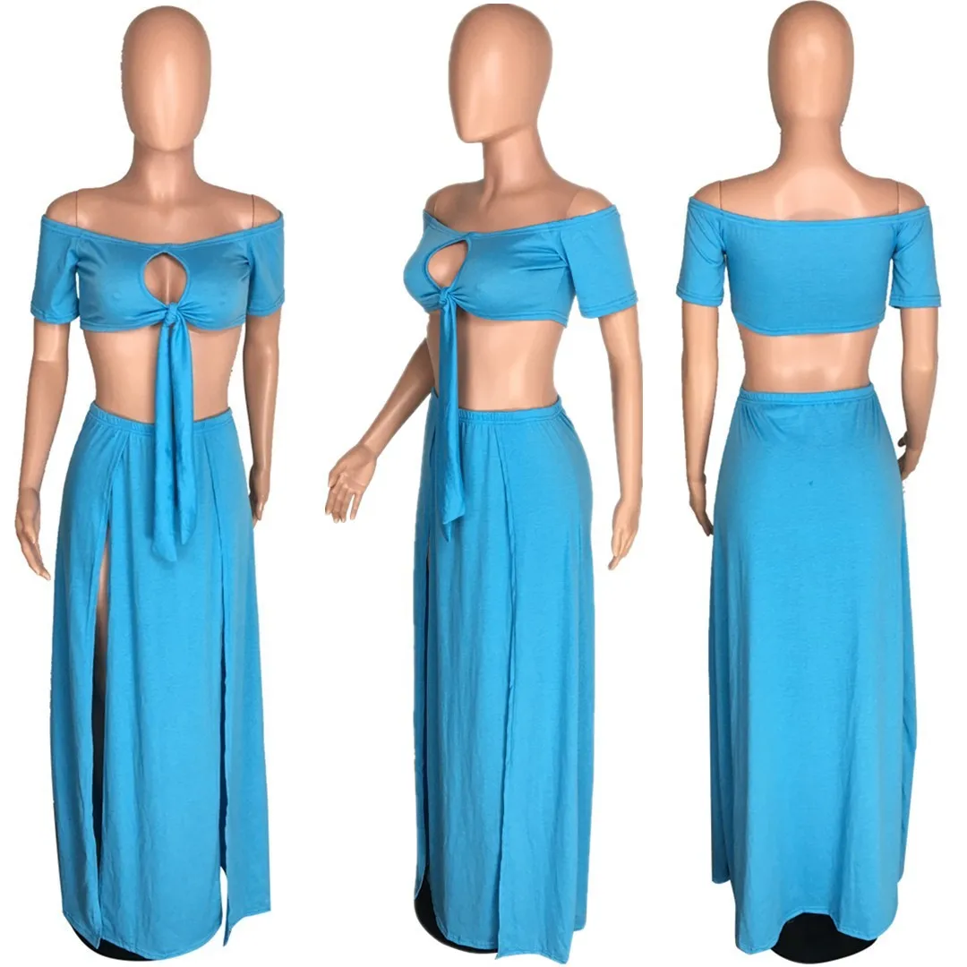 HAOOHU/летний комплект из 2 предметов женская пляжная одежда с открытыми плечами и