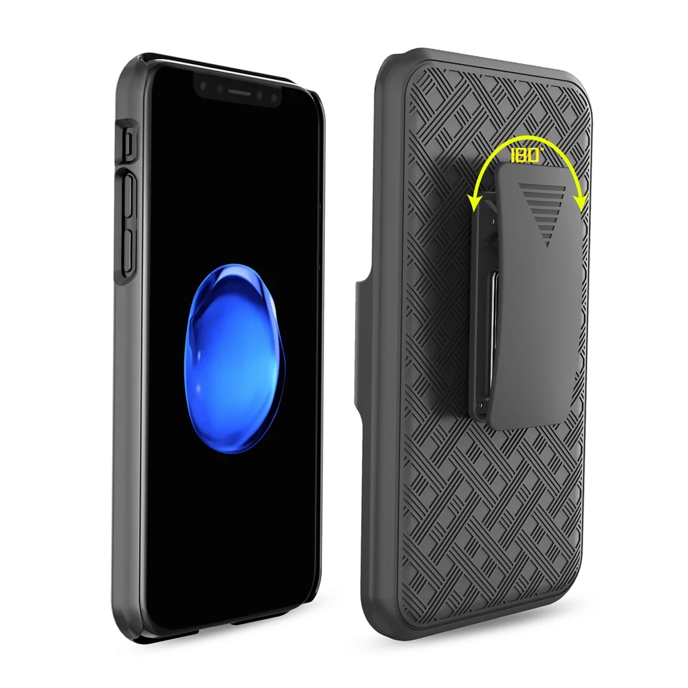 2 шт. спортивный жесткий чехол для защиты iPhone X 3 в одном Поворотный зажимом пояса