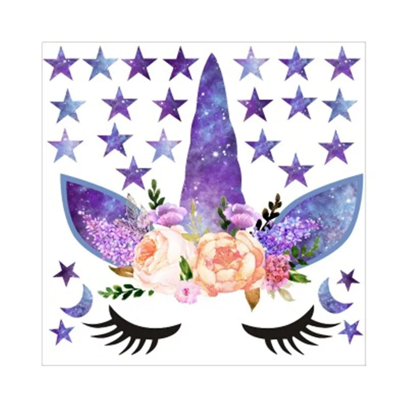Мультфильм единороги наклейки для детской комнаты Magic Star Фиолетовый животных