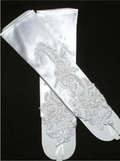Free Shipping Elbow Wedding Gloves Fingerless Satin Bridal With BeadingGloves Accessories | Свадьбы и торжества