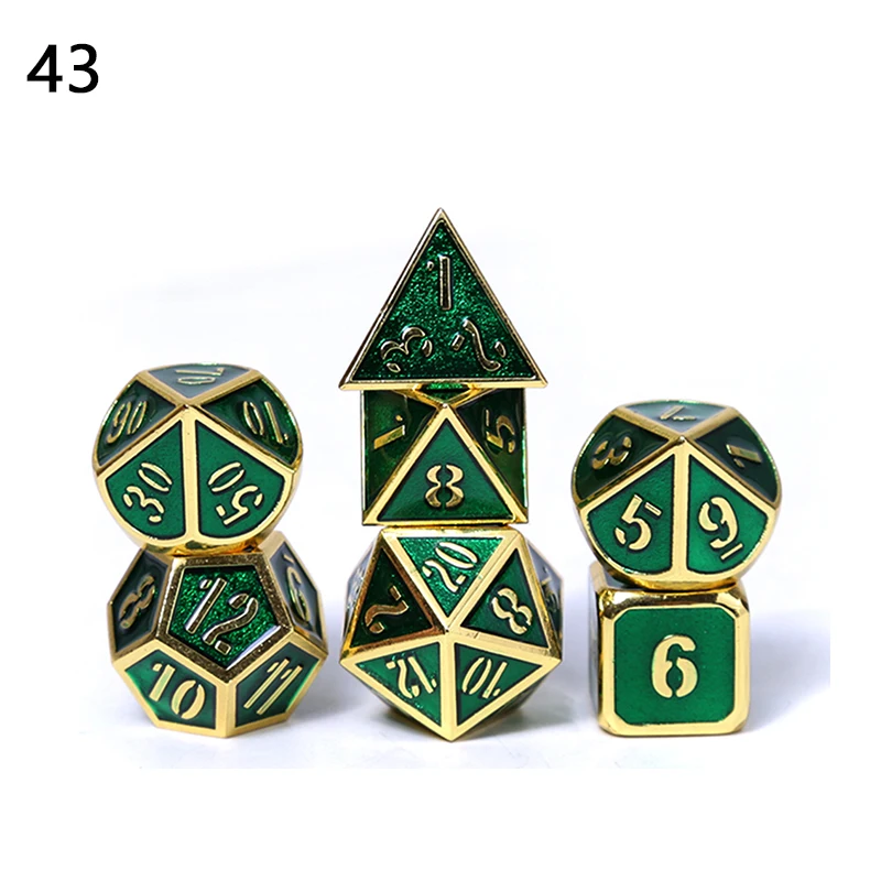 Chengshuo игральные кости DND Металл РГП набор многогранных Подземелья и Драконы d20 10 8 12 настольная игра цинковый сплав Серебристые цифровые кубики узор
