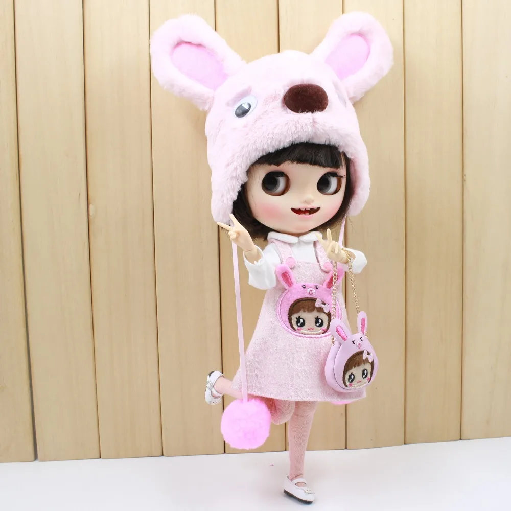 ICY DBS Blyth doll licca милая одежда комплект с розовой собакой костюм медведем сумка