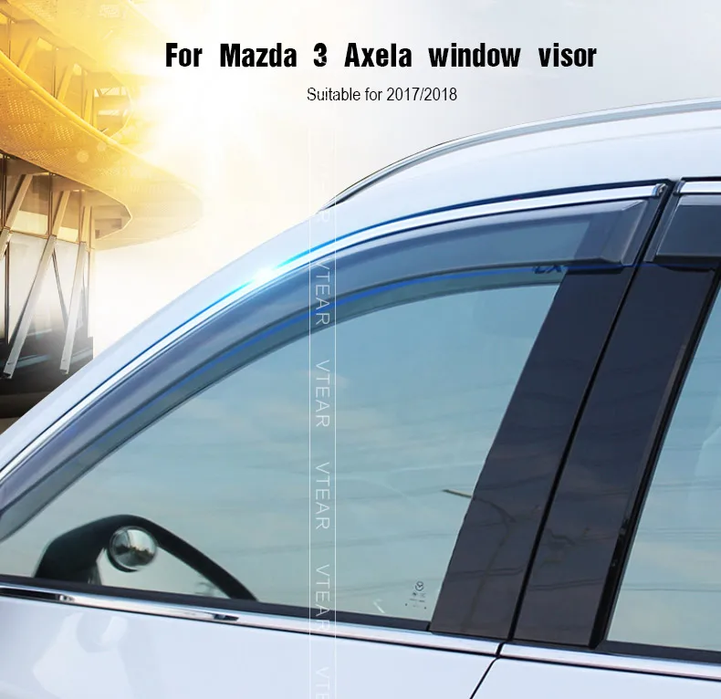 Vtear для Mazda 3 Axela хэтчбек седан оконный козырек окна боковая защита от солнца и дождя щит внешние аксессуары