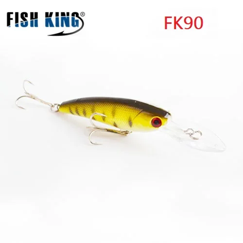 FISH KING, приманка для рыбалки, гольян, жесткая приманка, воблер, приманка для окуня, плавающая приманка, аксессуары для рыбалки, 3D, для глаз, медленная плавающая заглушка, Topwater711 - Цвет: FK90-008