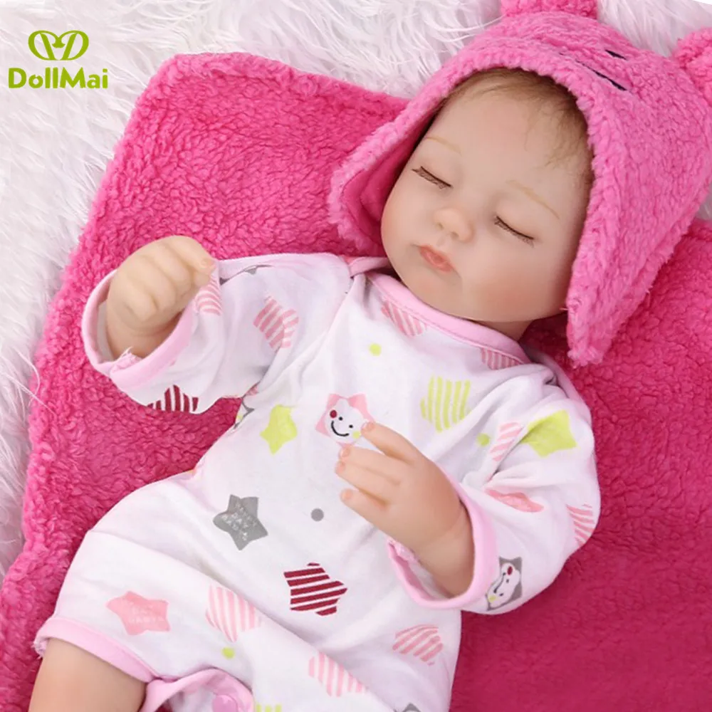 DollMai 16 дюймов 40 см bebes reborn хлопок тело силиконовые конечности куклы Розовая звезда