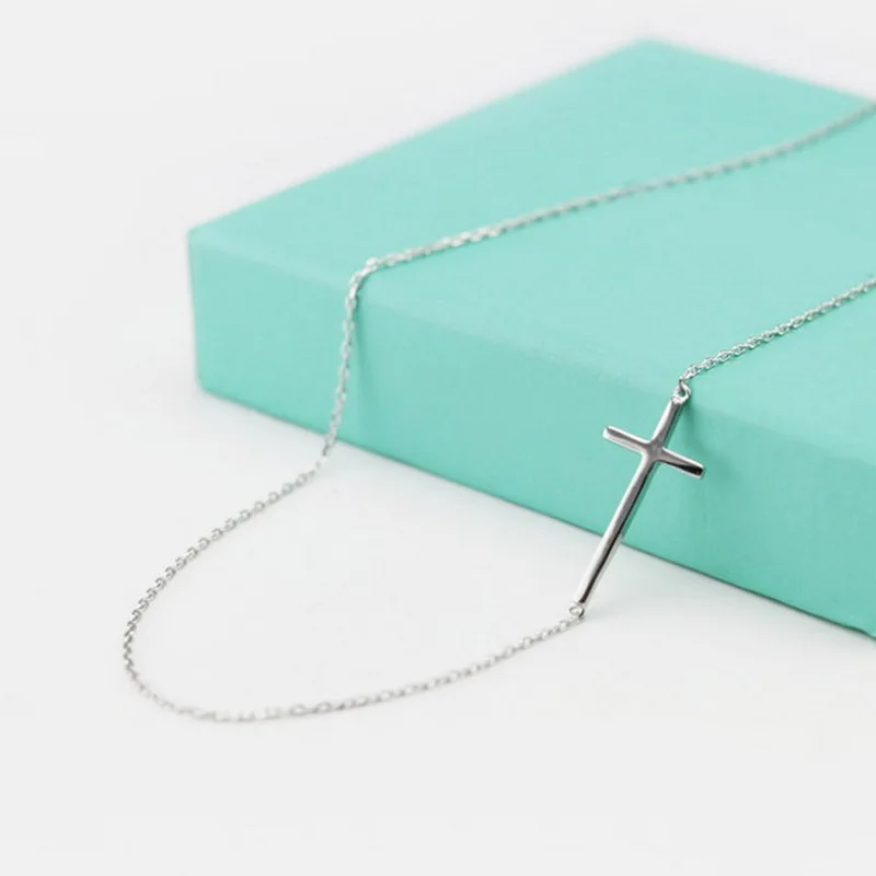 Женское длинное ожерелье из серебра 925 пробы с крестом|pendant bulb|pendant switchjewelry with chinese