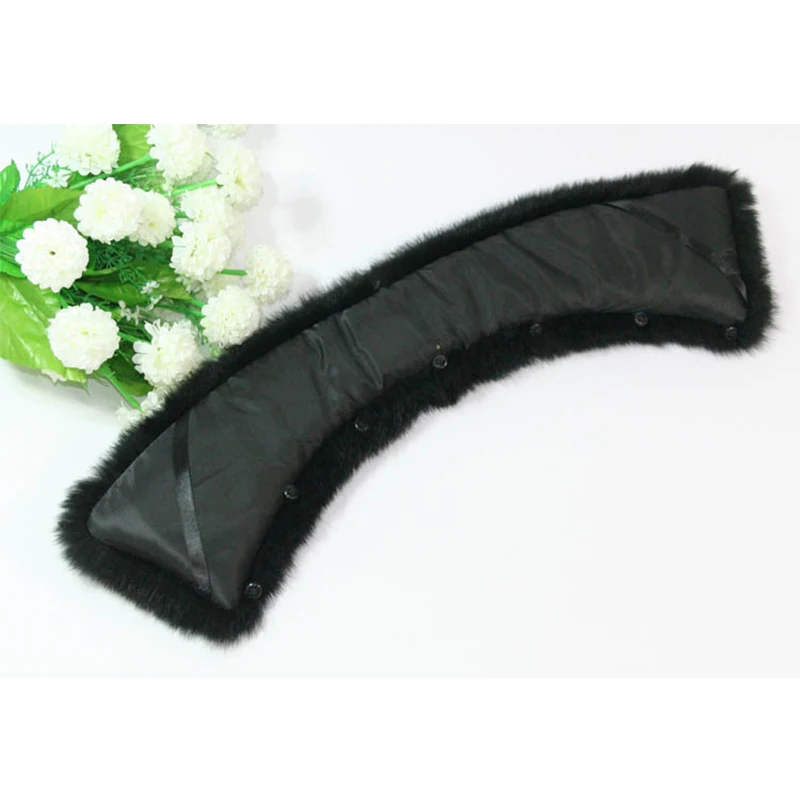 Зимние натуральный меховой воротник для Для женщин с кнопка пальто Мех животных