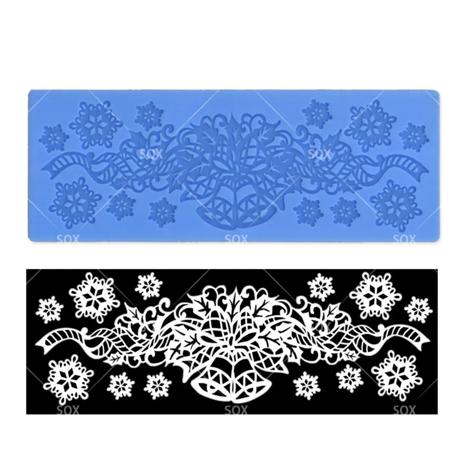 Рождественский кружевной коврик силиконовые формы для торта помадки