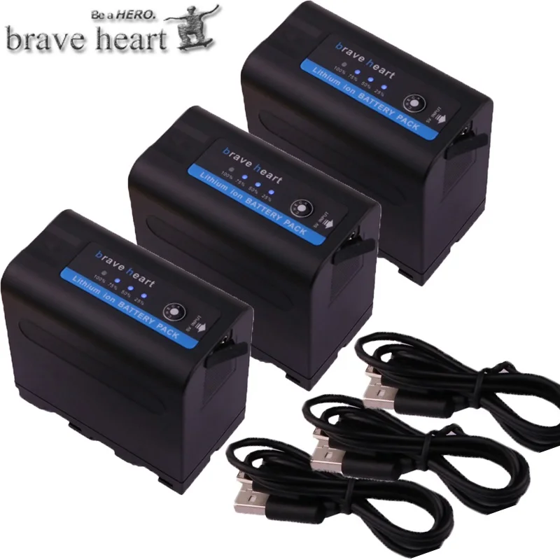3x battery NP F960 NP-F970 NP-F960 NP-F980 NP F980 NP F970 батареи с светодиодный Мощность индикатор для SONY HVR-HD1000 HVR-HD1000E HVR-V1J - Цвет: 3x battery