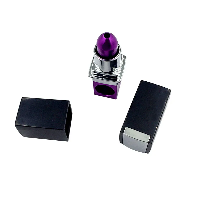 Красная фиолетовая губная помада портативная трубка для курения металлическая